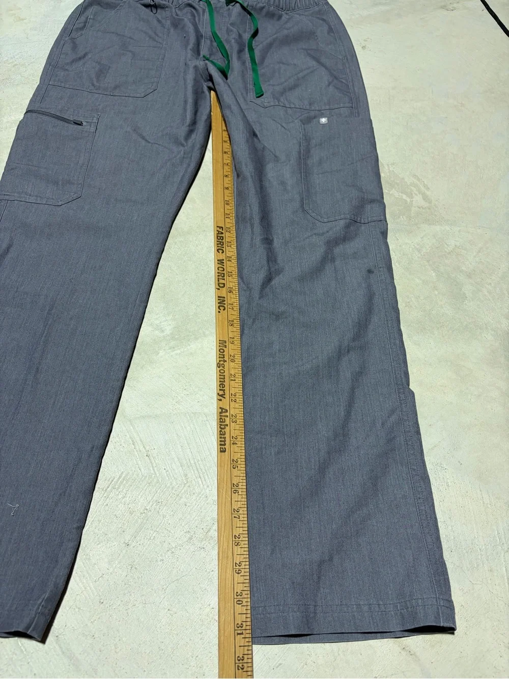 Figs Grey Utility Drawstring scrub Pants cairo XL